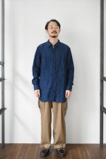 画像6: orslow (オアスロウ) INDIGO LINEN WORK SHIRT [INDIGO CHECK] (6)