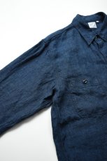 画像12: orslow (オアスロウ) INDIGO LINEN WORK SHIRT [INDIGO CHECK] (12)