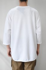 画像5: AXESQUIN -modified- (アクシーズクインモディファイド) QD ECO WAFFLE FOOTBALL TEE [WHITE] (5)
