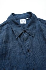 画像10: orslow (オアスロウ) INDIGO LINEN WORK SHIRT [INDIGO CHECK] (10)