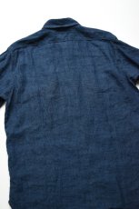 画像18: orslow (オアスロウ) INDIGO LINEN WORK SHIRT [INDIGO CHECK] (18)