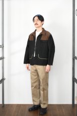 画像7: Behind The River (ビハインドザリバー) "Black Beauty Vintage" Black Over Dye red head Hunting Jacket (7)