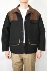 画像3: Behind The River (ビハインドザリバー) "Black Beauty Vintage" Black Over Dye red head Hunting Jacket (3)