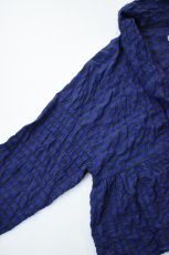 画像12: 【For WOMEN】Honnete (オネット) Gather Cardy [BLACK/NAVY GINGHAM CHECK] (12)