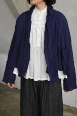 画像7: 【For WOMEN】Honnete (オネット) Gather Cardy [BLACK/NAVY GINGHAM CHECK] (7)