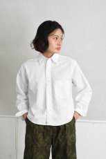 画像5: 【For WOMEN】orslow (オアスロウ) SHORT BUTTON DOWN SHIRT WITH PAINT [WHITE with PAINT] (5)