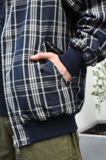 画像8: Scye (サイ) Cotton Linen Plaid Harrington Jacket [DARK NAVY] (8)