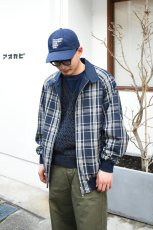 画像5: Scye (サイ) Cotton Linen Plaid Harrington Jacket [DARK NAVY] (5)