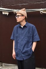 画像2: BURLAP OUTFITTER (バーラップアウトフィッター) S/S GUAYABERA SHIRT [DEEP NAVY] (2)