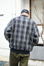 画像6: Scye (サイ) Cotton Linen Plaid Harrington Jacket [DARK NAVY] (6)