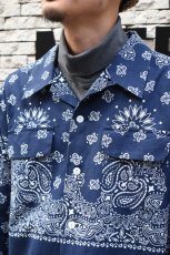 画像7: Behind The River (ビハインドザリバー) Portland Bandana Shirts [NAVY] (7)