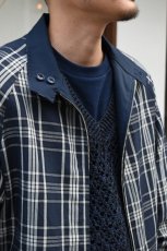 画像7: Scye (サイ) Cotton Linen Plaid Harrington Jacket [DARK NAVY] (7)