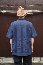 画像4: BURLAP OUTFITTER (バーラップアウトフィッター) S/S GUAYABERA SHIRT [DEEP NAVY] (4)