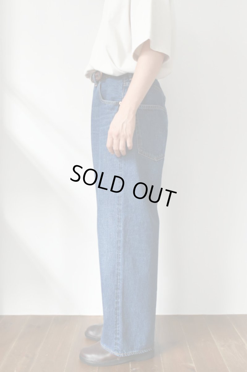 画像4: SCYE BASICS (サイベーシックス) Selvedge Denim Wide Leg Jeans Used Wash [INDIGO] (4)
