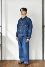 画像7: SCYE BASICS (サイベーシックス) Selvedge Denim Wide Leg Jeans Used Wash [INDIGO] (7)
