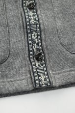 画像16: Behind The River (ビハインドザリバー) OAXACA Jalieza Weaving Tape Sweat Cardigan [GRAY] (16)