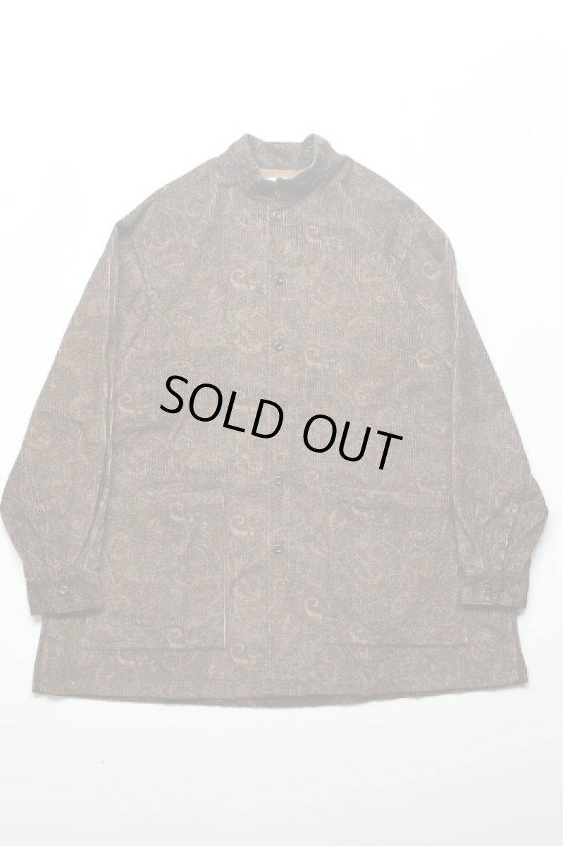 画像2: SOWBOW (ソウボウ) SOWBOW SHIRT MANDARIN COLLAR PAISLEY CORD [BROWN] (2)