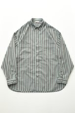 画像2: kontor (コントール) Garment Dyed Stripe Shirt [MINT] (2)