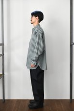 画像8: kontor (コントール) Garment Dyed Stripe Shirt [MINT] (8)