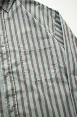 画像12: kontor (コントール) Garment Dyed Stripe Shirt [MINT] (12)