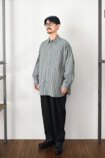画像7: kontor (コントール) Garment Dyed Stripe Shirt [MINT] (7)
