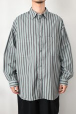 画像3: kontor (コントール) Garment Dyed Stripe Shirt [MINT] (3)