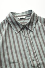 画像10: kontor (コントール) Garment Dyed Stripe Shirt [MINT] (10)