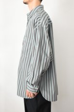 画像4: kontor (コントール) Garment Dyed Stripe Shirt [MINT] (4)