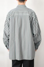 画像5: kontor (コントール) Garment Dyed Stripe Shirt [MINT] (5)