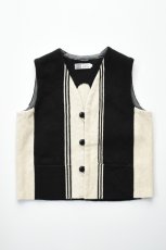画像2: Hilos De Tradición (イロデトラディション) Oaxaca Rug Vest [SOL/BLACK/NATURAL] (2)
