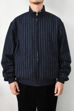 画像3: GRAND COLLECTION (グランドコレクション) REVERSIBLE WOOL/COTTON JACKET [NAVY PINSTRIPE/GREY] (3)