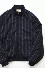 画像1: GRAND COLLECTION (グランドコレクション) REVERSIBLE WOOL/COTTON JACKET [NAVY PINSTRIPE/GREY] (1)