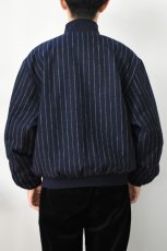 画像5: GRAND COLLECTION (グランドコレクション) REVERSIBLE WOOL/COTTON JACKET [NAVY PINSTRIPE/GREY] (5)
