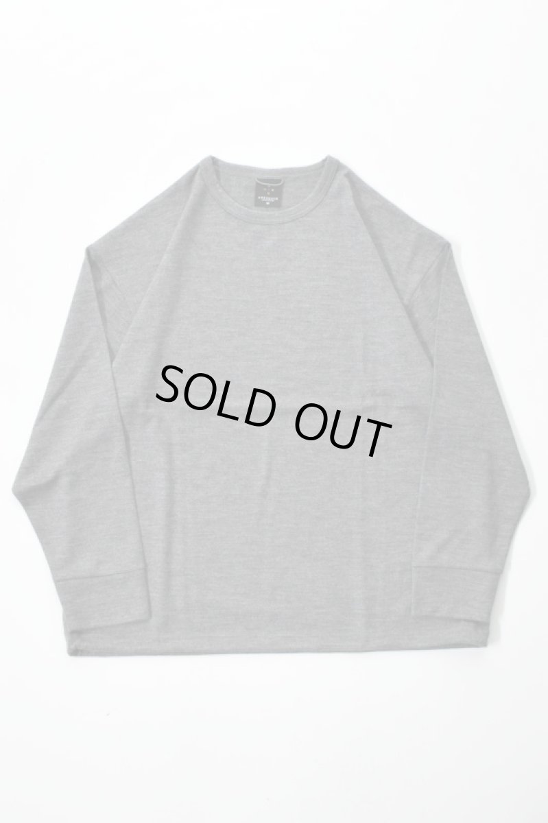 画像2: AXESQUIN -modified- (アクシーズクインモディファイド) MERINO WOOL BASIC L/S TEE [CHARCOAL] (2)