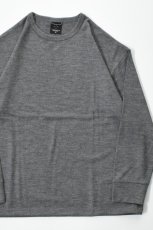画像1: AXESQUIN -modified- (アクシーズクインモディファイド) MERINO WOOL BASIC L/S TEE [CHARCOAL] (1)
