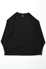 画像2: AXESQUIN -modified- (アクシーズクインモディファイド) MERINO WOOL BASIC L/S TEE [BLACK] (2)