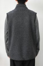 画像5: AXESQUIN -modified- (アクシーズクインモディファイド) WOOL BOA VEST [CHARCOAL] (5)