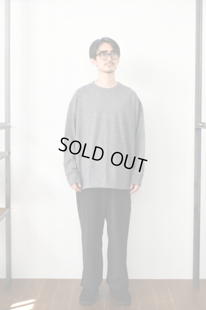 画像6: AXESQUIN -modified- (アクシーズクインモディファイド) MERINO WOOL BASIC L/S TEE [CHARCOAL] (6)
