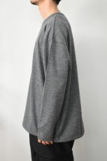 画像4: AXESQUIN -modified- (アクシーズクインモディファイド) MERINO WOOL BASIC L/S TEE [CHARCOAL] (4)