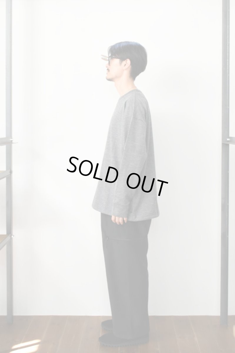 画像7: AXESQUIN -modified- (アクシーズクインモディファイド) MERINO WOOL BASIC L/S TEE [CHARCOAL] (7)