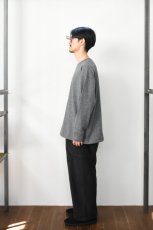 画像7: AXESQUIN -modified- (アクシーズクインモディファイド) MERINO WOOL BASIC L/S TEE [CHARCOAL] (7)