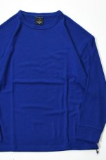 画像1: AXESQUIN -modified- (アクシーズクインモディファイド) MERINO WOOL BASIC L/S TEE [BLUE] (1)