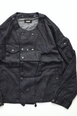 画像1: MODMNT (モドメント) COLLARLESS JKT [NAVY] (1)
