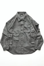 画像2: MODMNT (モドメント) T／TWEED UTILITY CPO SHIRT [GREY] (2)