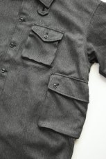 画像13: MODMNT (モドメント) T／TWEED UTILITY CPO SHIRT [GREY] (13)