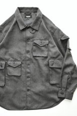 画像1: MODMNT (モドメント) T／TWEED UTILITY CPO SHIRT [GREY] (1)