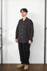 画像7: SOWBOW (ソウボウ) SOWBOW SHIRT ONE PIECE COLLAR WIDE "CHIKUGO-ORI" CUBE [BLACK] (7)