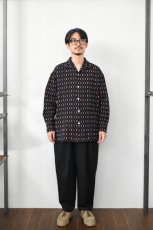 画像6: SOWBOW (ソウボウ) SOWBOW SHIRT ONE PIECE COLLAR WIDE "CHIKUGO-ORI" CUBE [BLACK] (6)