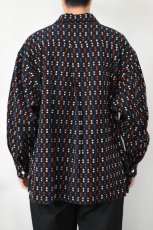 画像5: SOWBOW (ソウボウ) SOWBOW SHIRT ONE PIECE COLLAR WIDE "CHIKUGO-ORI" CUBE [BLACK] (5)