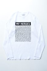 画像2: Behind The River (ビハインドザリバー) USA Thermal L/S MY HEROES [WHITE] (2)